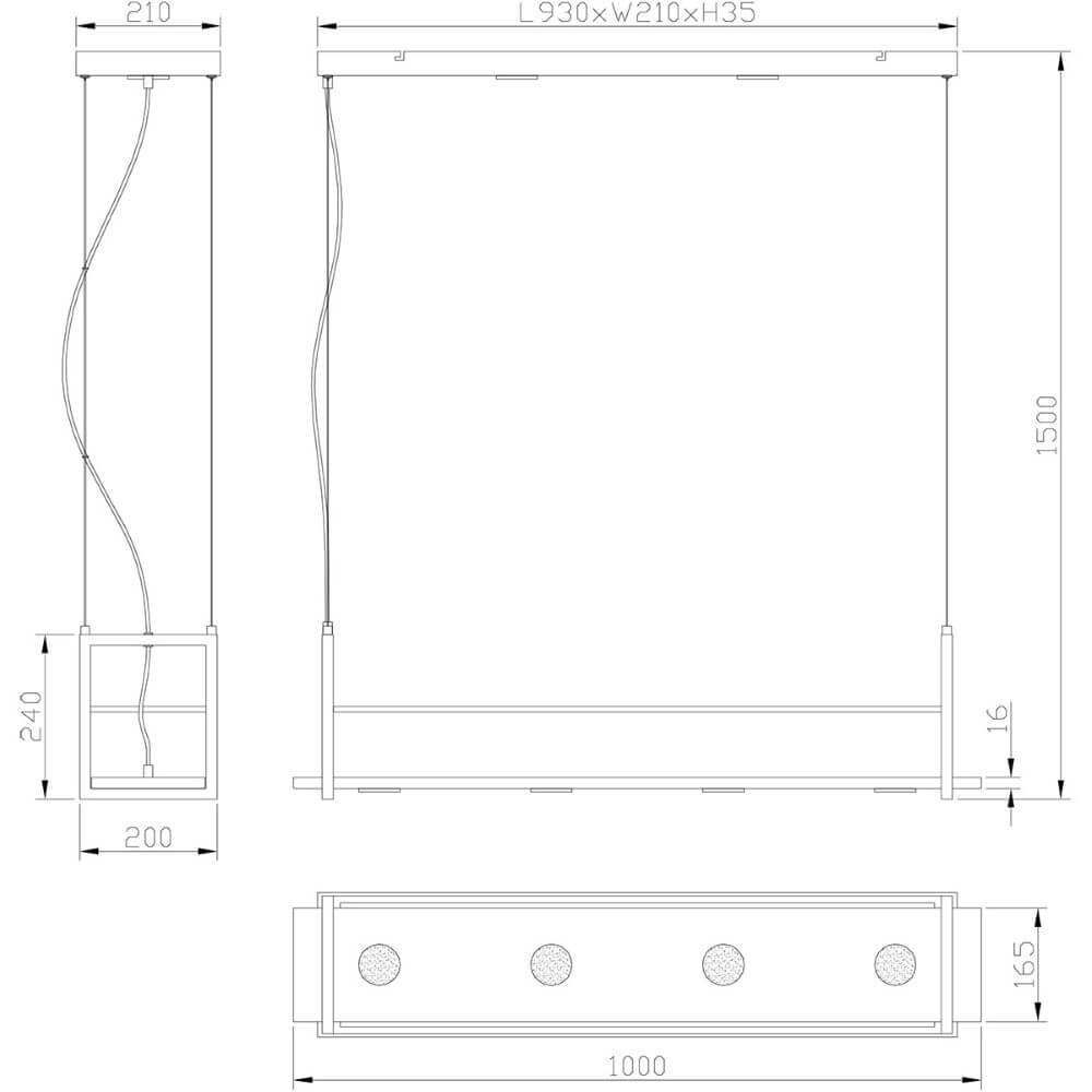 Lampe suspendue de cuisine Tor noir Steinhauer 8712746148282