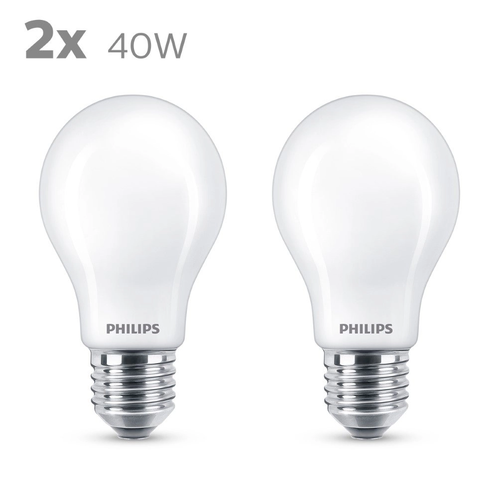 4,5W - E27 - 2700K - 470 lumen lot de 2 Philips 8718699777654