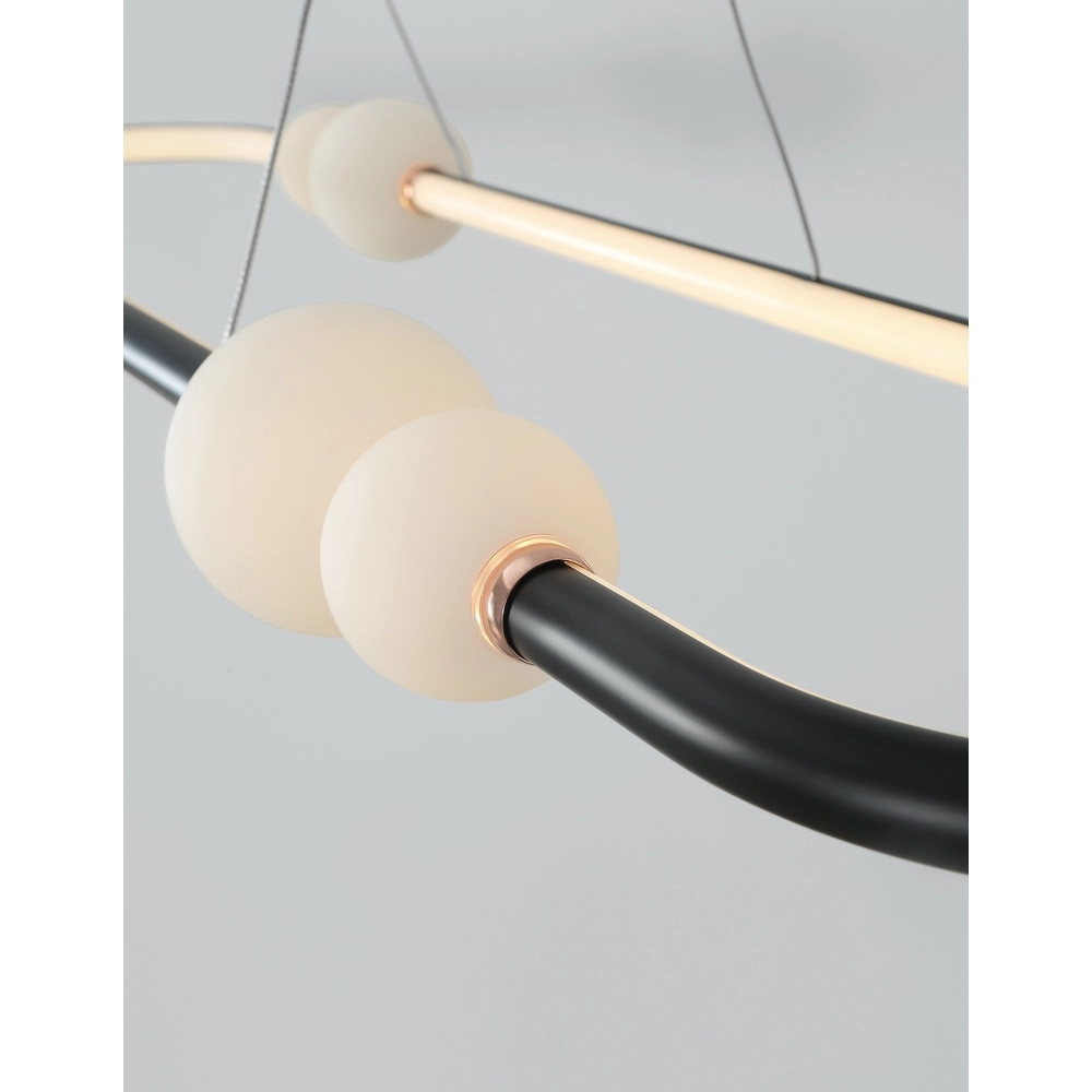 Suspension Celia Ovale noir et blanc Lyora 5212017429353