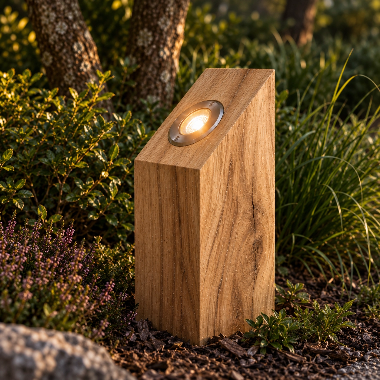 Lumineuse en bois Sotto Alezan rustique - 40 cm - 2700 K