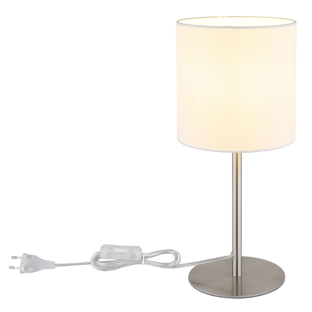 Lampe de table Benson nickel avec capot blanc Globo 9007371566402