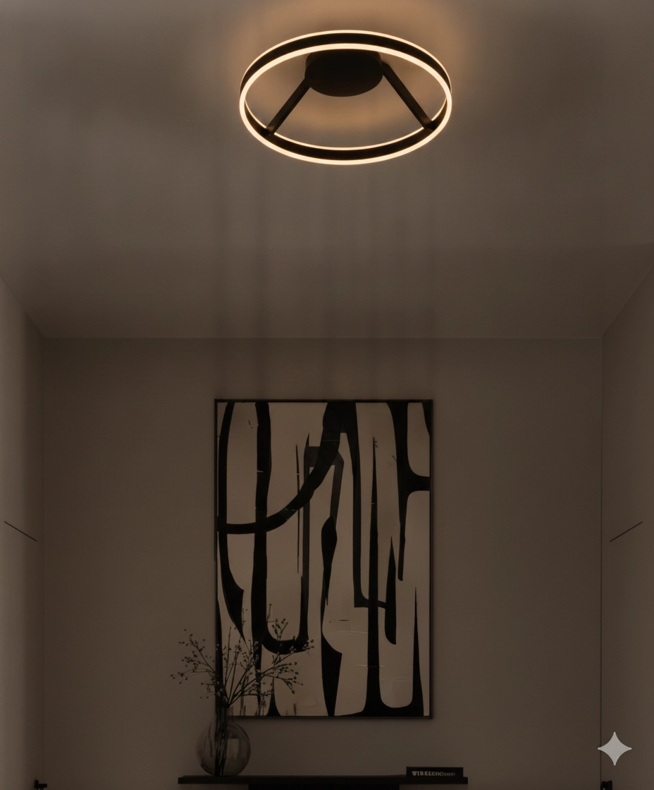 Plafonnier Bianco noir Ø 60cm