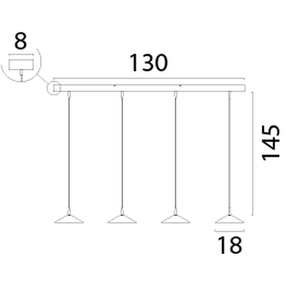 Lampe suspendue à 4 lumières Ceppo noir Ø 18cm Masterlight 8718121352060