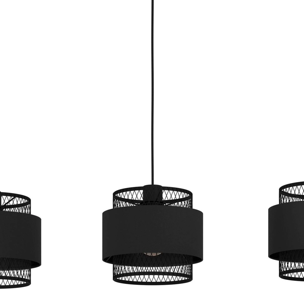 Lampe pendante noire Bazely 3L - Ø 23cm Eglo 9002759436698