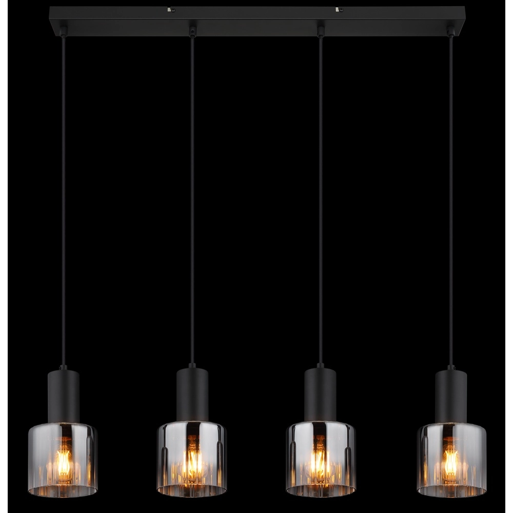 Lampe pendante de conception Jack Noir à 4 lumières Globo 9007371507832