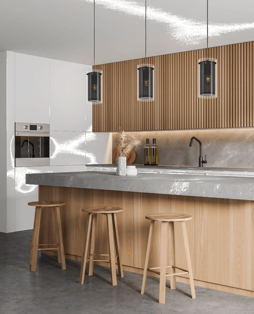 Lampe de table à manger Pinto Textil 1 noir avec verre Eglo 9008606235698