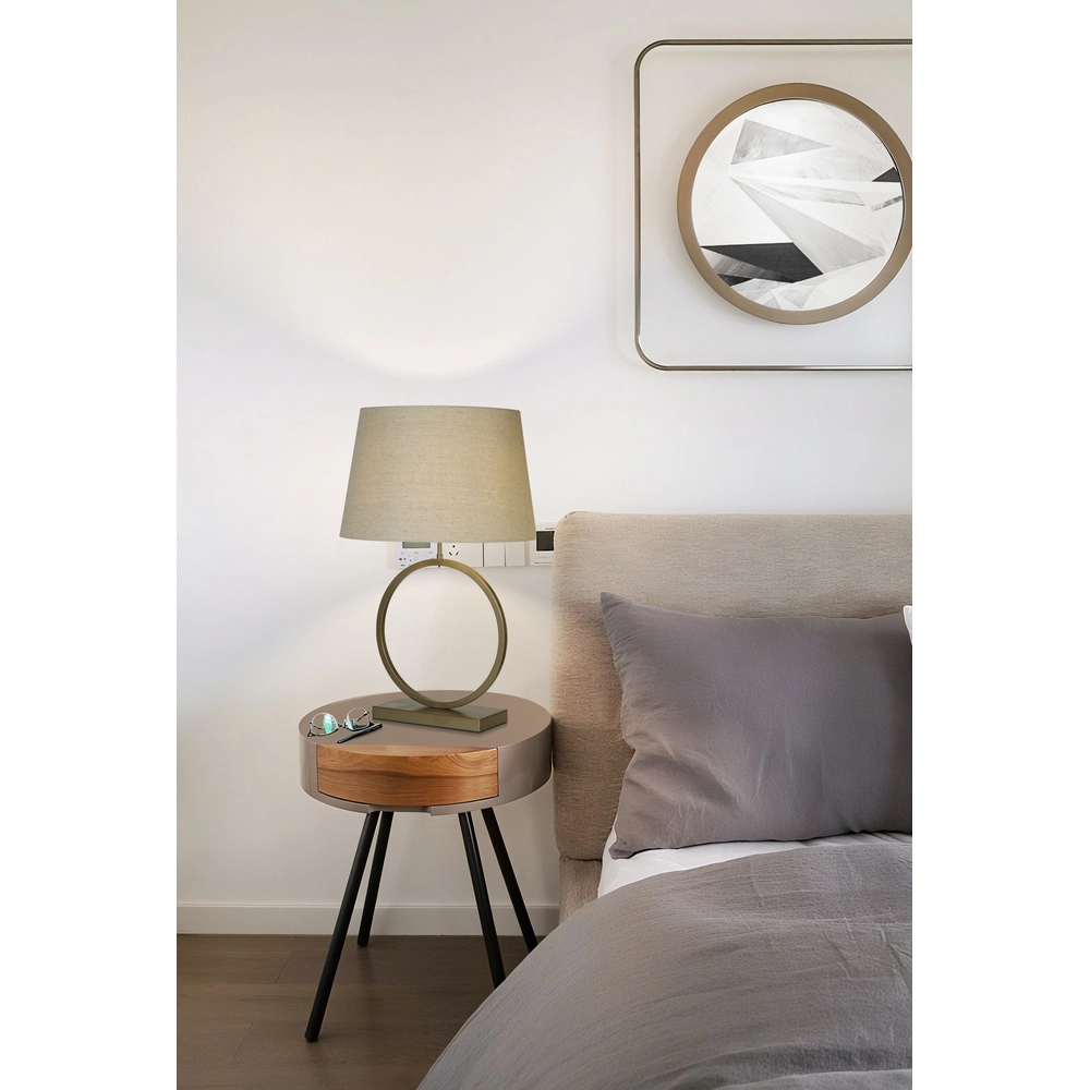 Lampe de table Elegant bronze avec capuchon crème Searchlight 5053423305851
