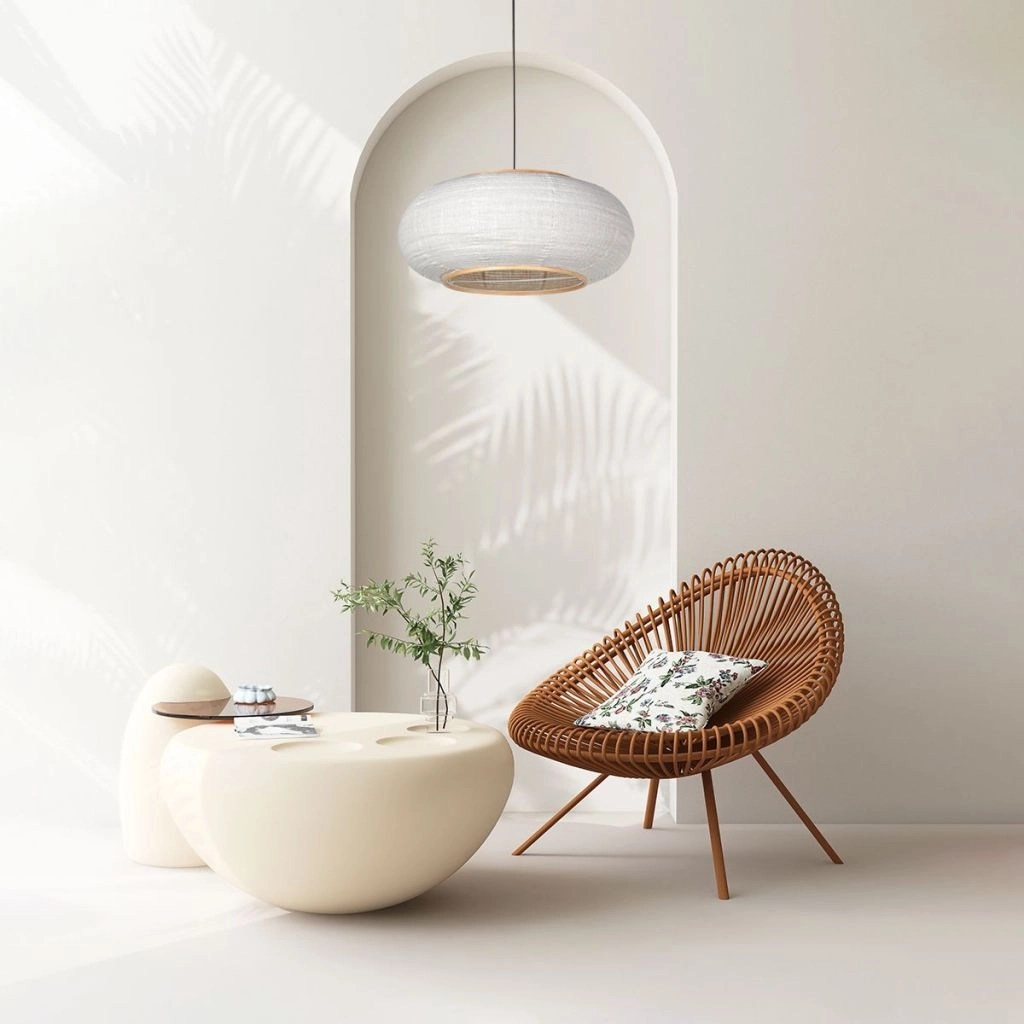 Lampe suspendue Silva Alba avec une teinte blanche Ø60cm Steinhauer 8712746185355