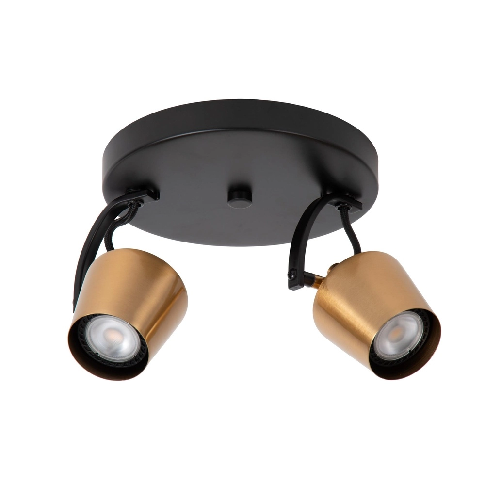 Lampe de plafond à deux lumières Emile noir avec or
