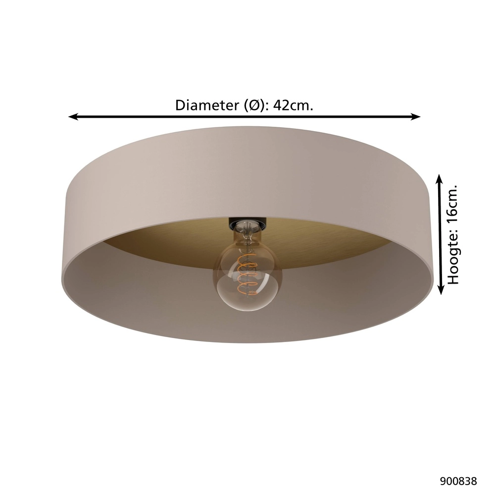Lampe de plafond scandinave Duaia Ø 42cm - sable Eglo 9008606269136