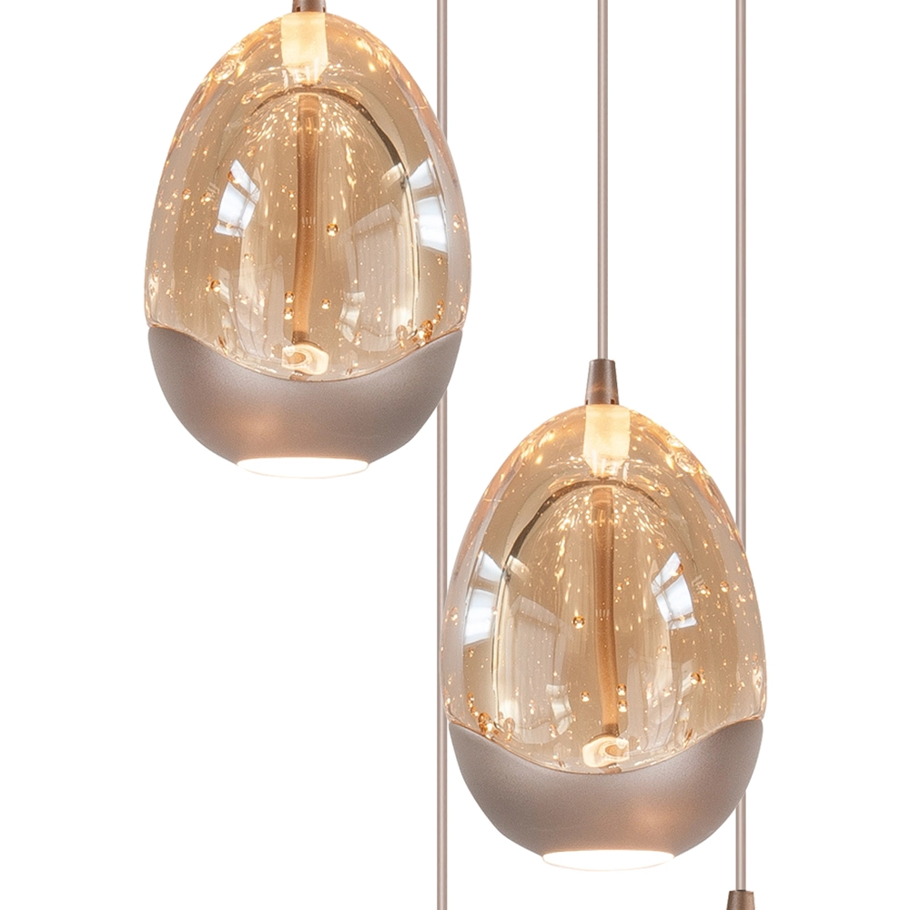 Lampe suspendue Champagne Egg Pendentif à 5 lumières Highlight 8718379052385