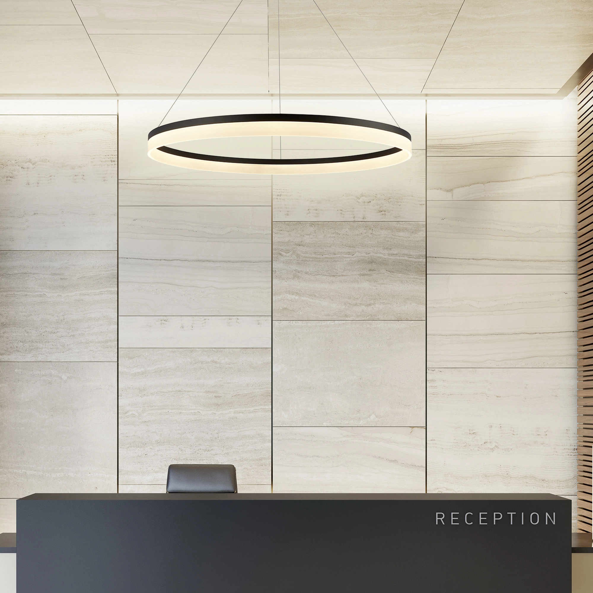 Lampe suspendue élégante Ara Ø 100cm noir Lyora 5053423307206