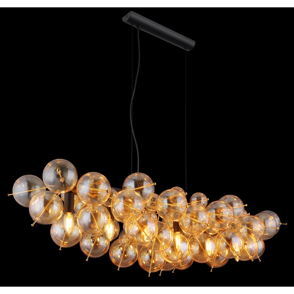 Lampe pendante unique Udo Verre ambré 100 cm Globo 9007371474271