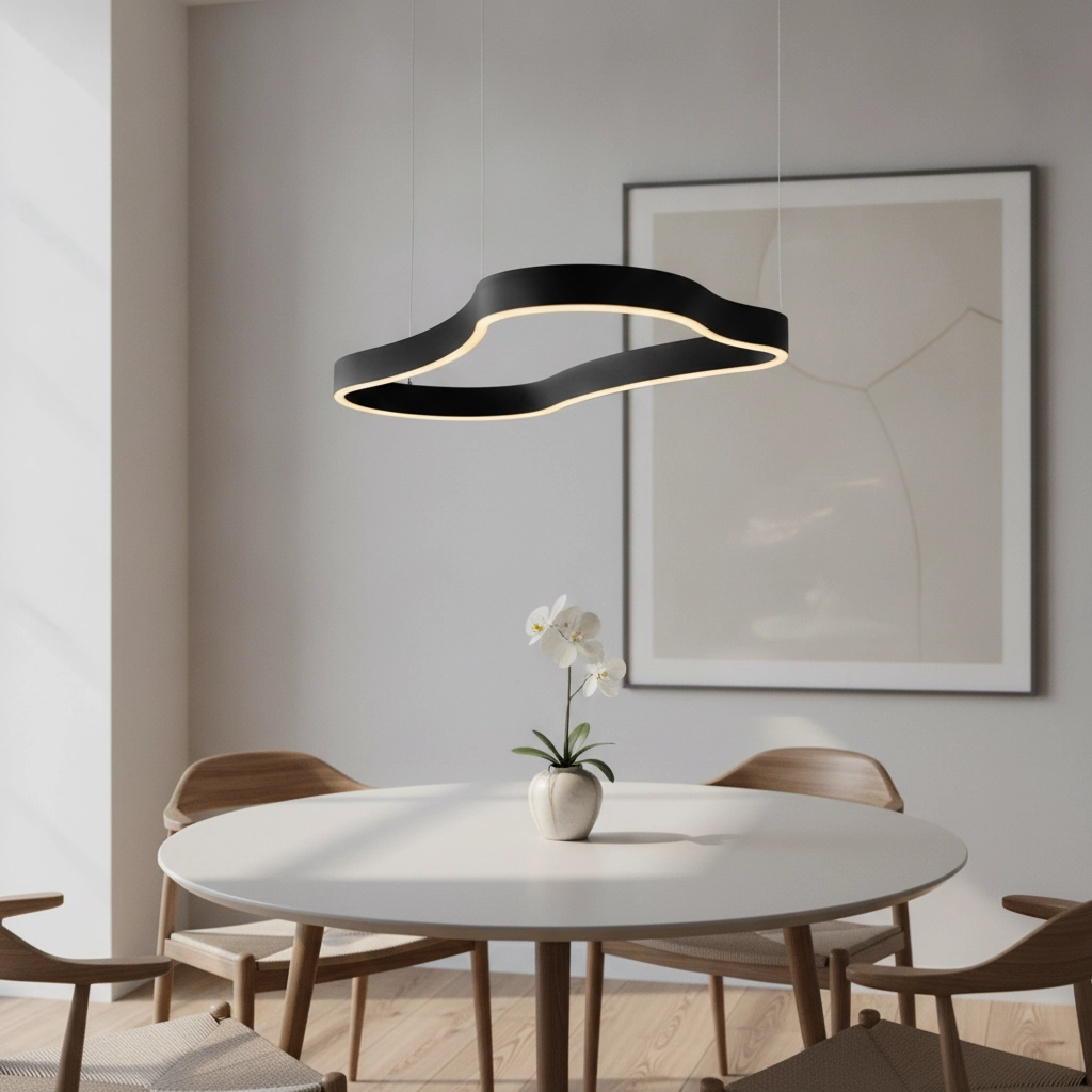 Suspension de forme naturelle Dussa noir 90cm