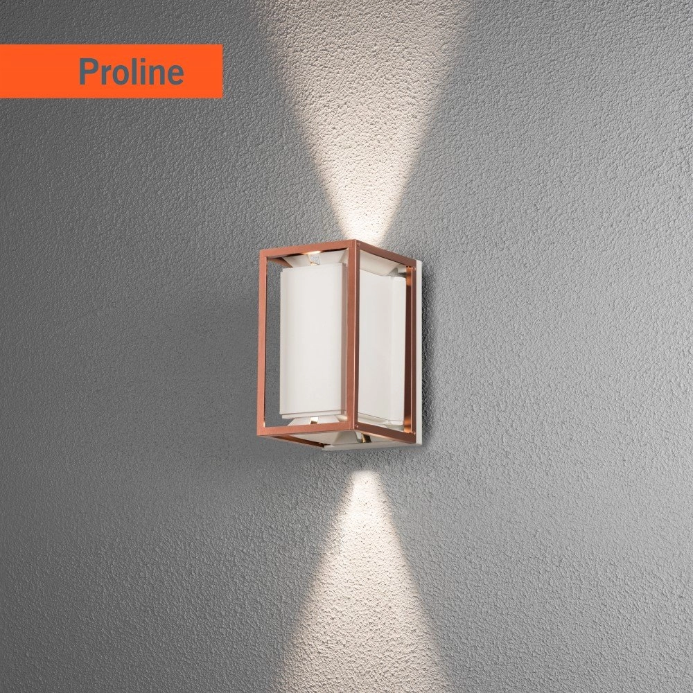 LED lampe d'extérieur Vale Up-Down blanc avec cuivre KonstSmide 7318304242594