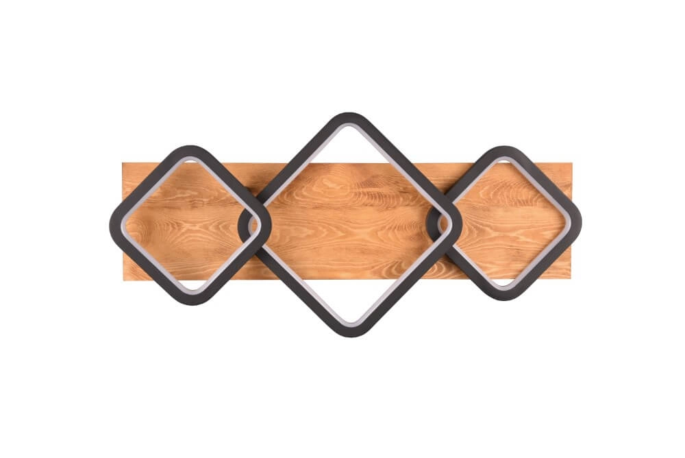 Plafonnier design Rama 3800lm - bois avec noir Trio 4017807577075