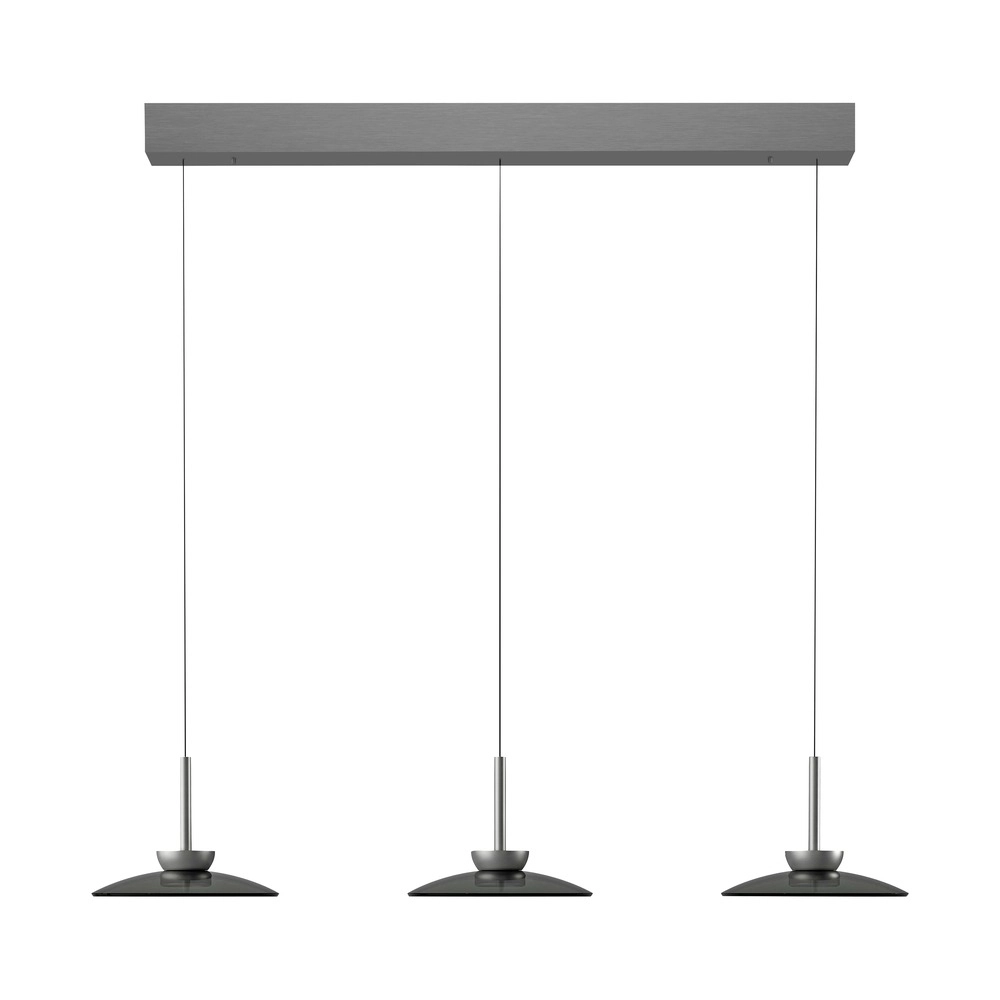 Lampe suspendue de table de salle à manger 3L Pure Moon Plaqué platine avec verre fumé Paul Neuhaus 4012248386309