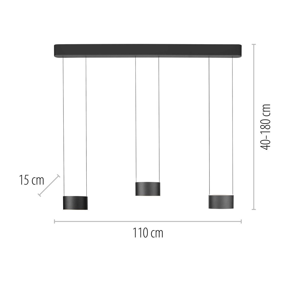 Suspension LED de conception Pure Clipse Gris mystique Paul Neuhaus 4012248396315