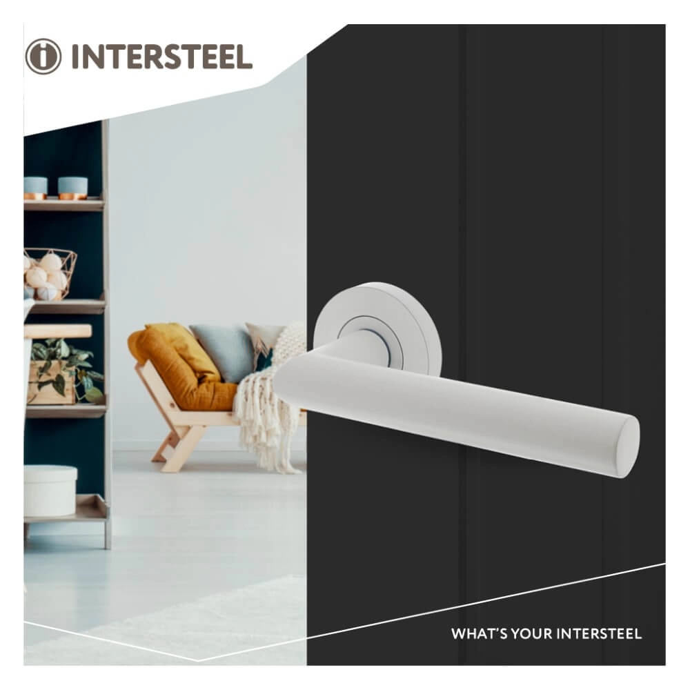 Poignée de porte étanche Bastian Rosace ronde blanche Intersteel 8714186494028