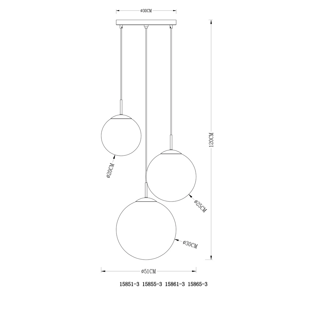 Lampe pendante à 3 lampes Varus Or Globo 9007371374465