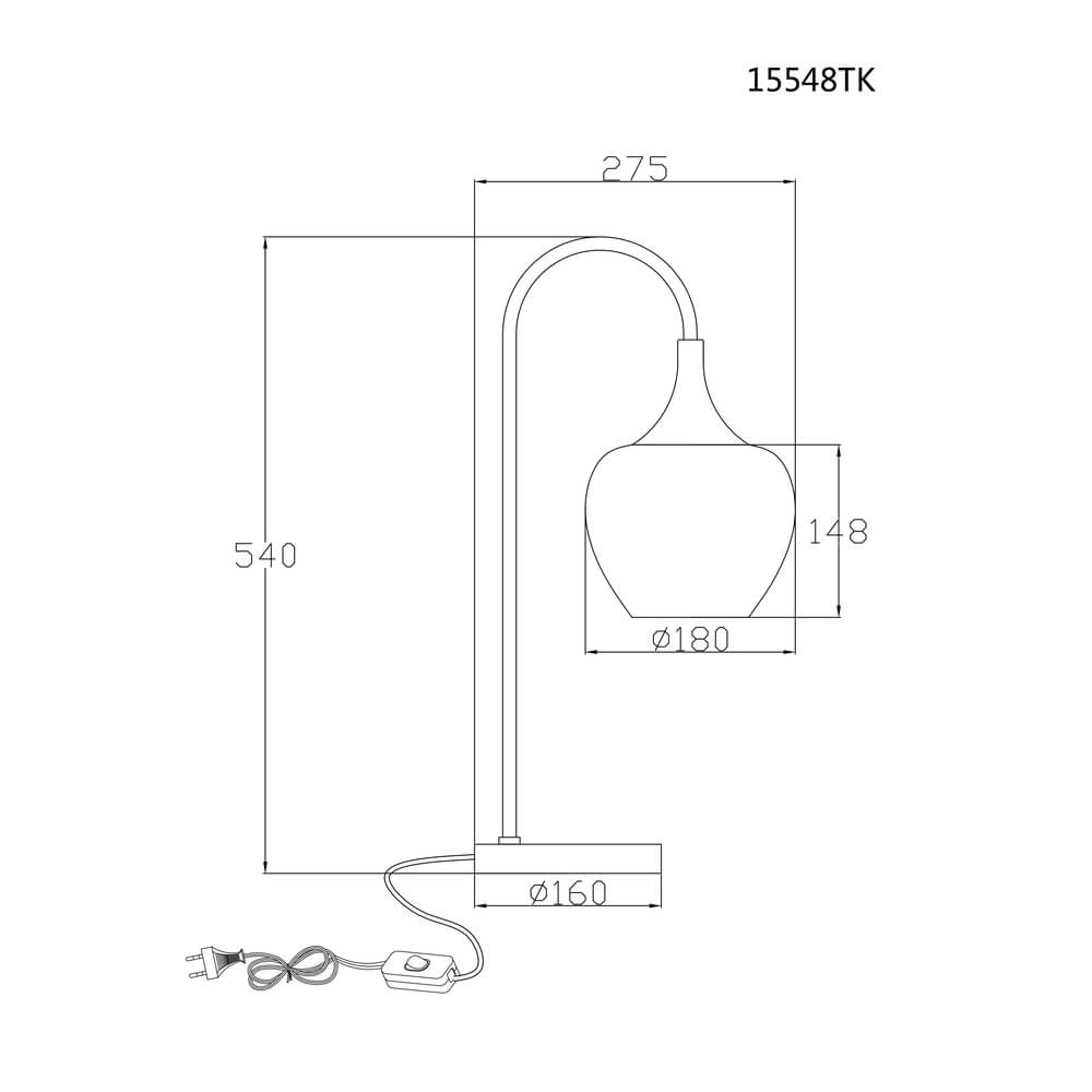 Lampe de table anthracite Maxy avec verre blanc simple Globo 9007371456185
