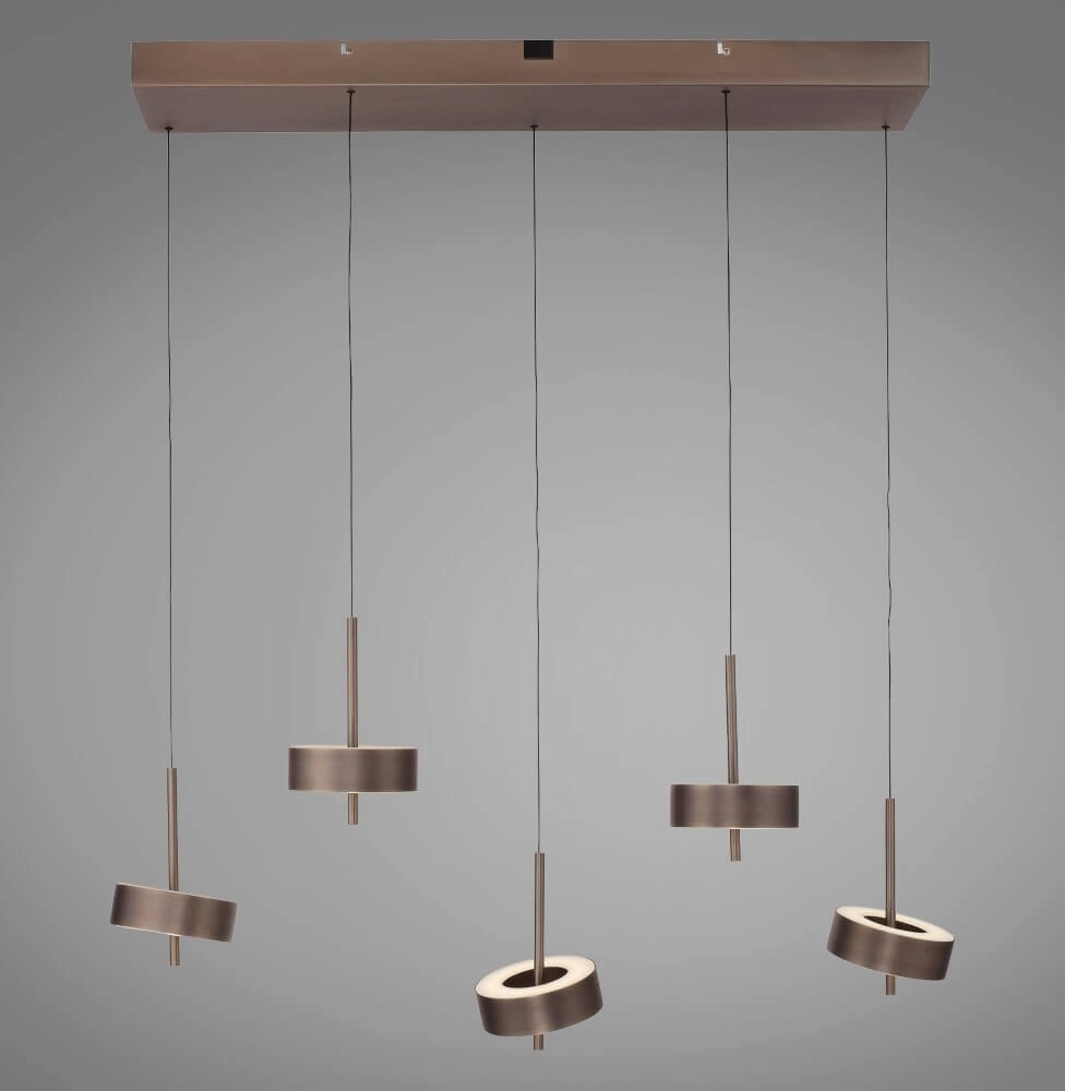 Lampe suspendue 5 lumières Q-Rotate marron moderne Paul Neuhaus 4012248383179