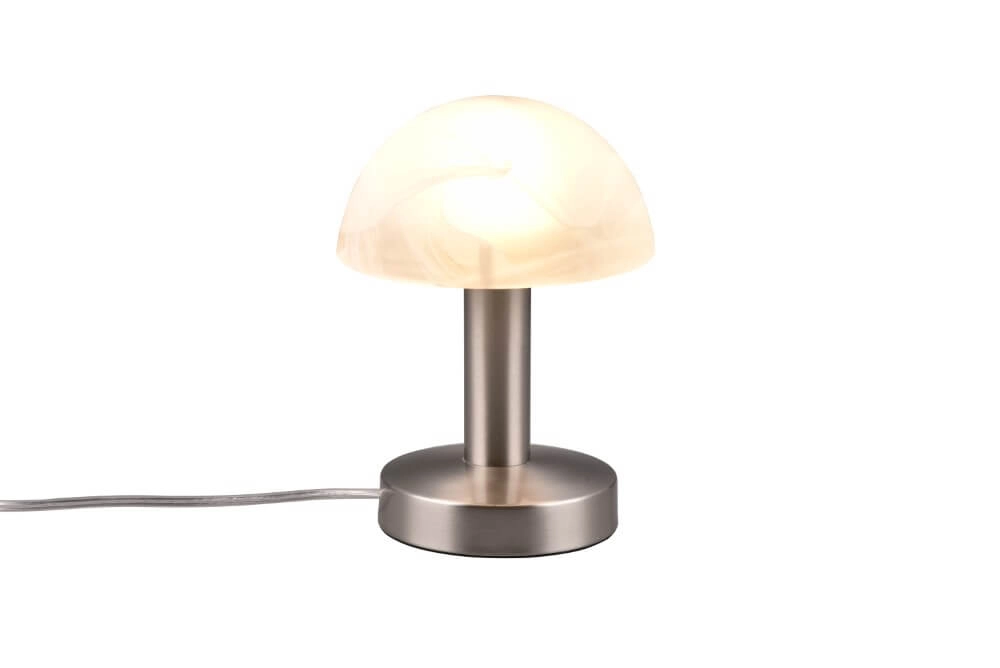 Lampe de table Fynn Ii nickel avec verre blanc