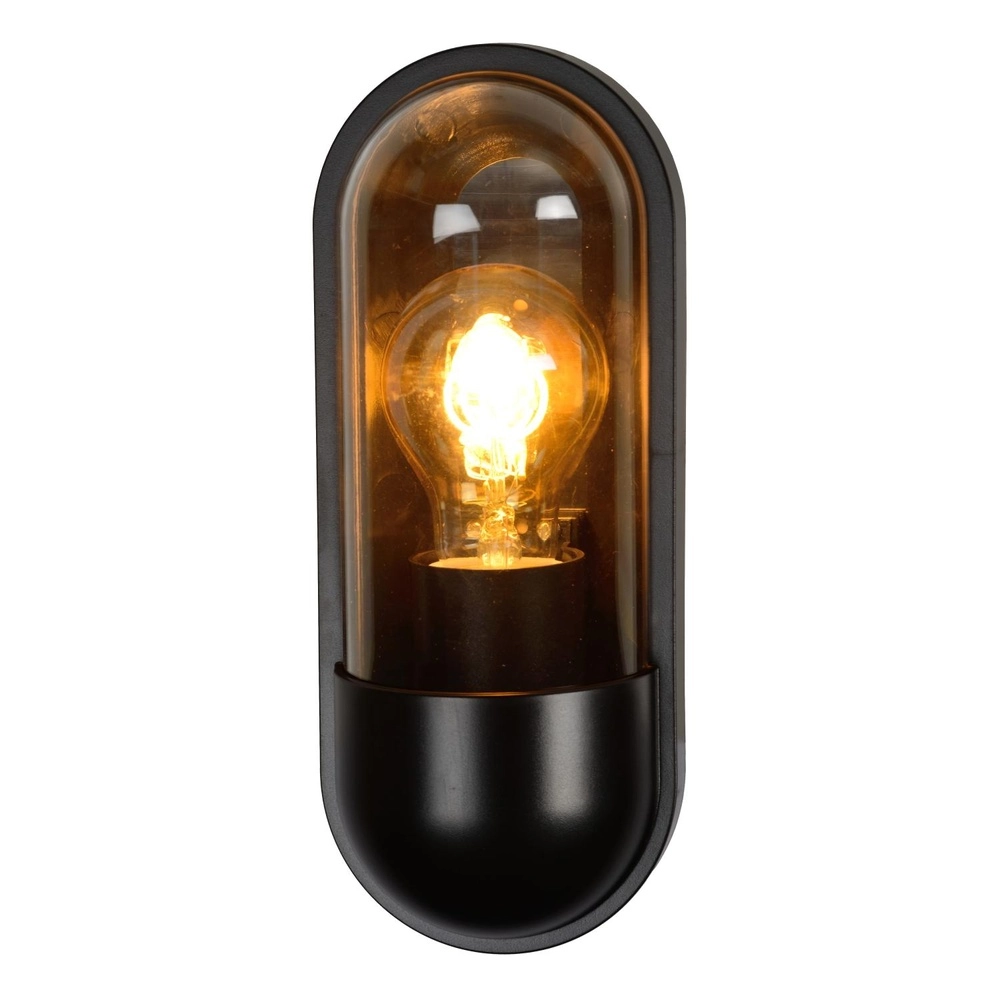 Lampe murale Capsule IP54 noir Lucide 5411212290458
