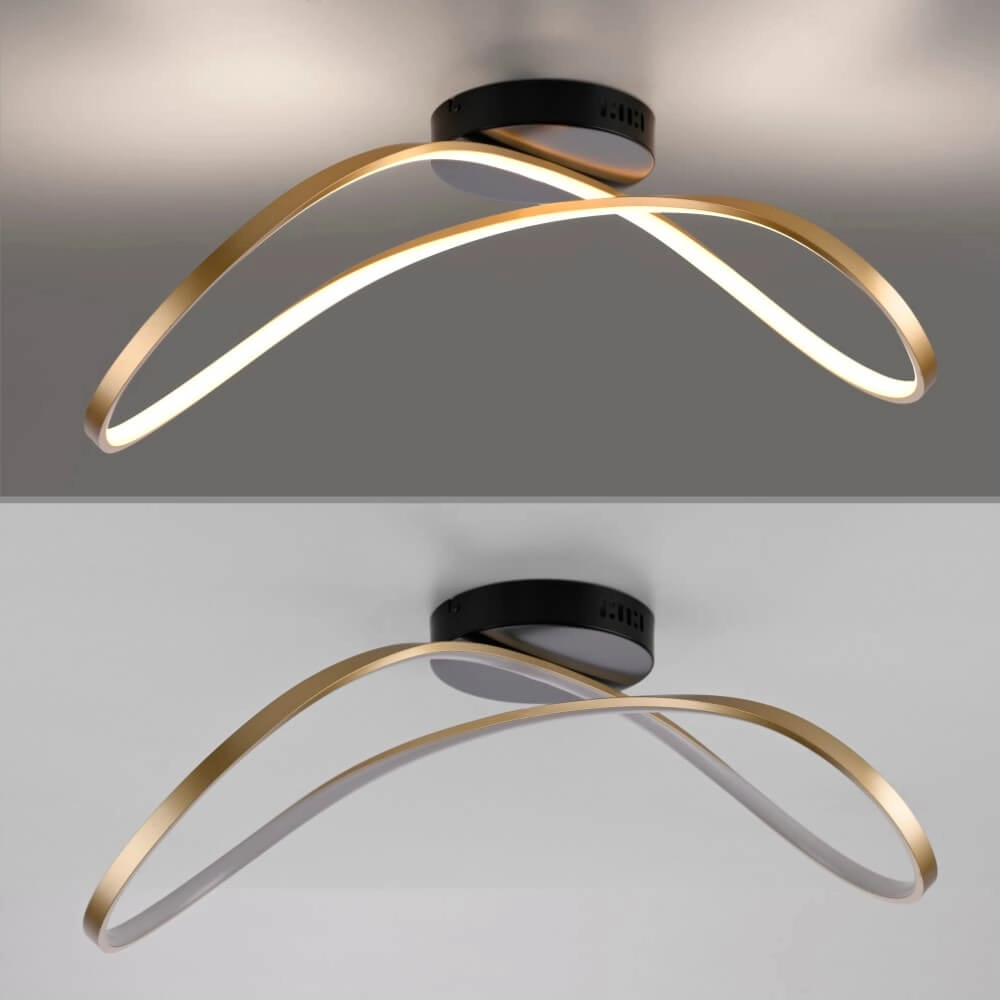 Plafonnier design Okta laiton/noir Just Light 4043689001940