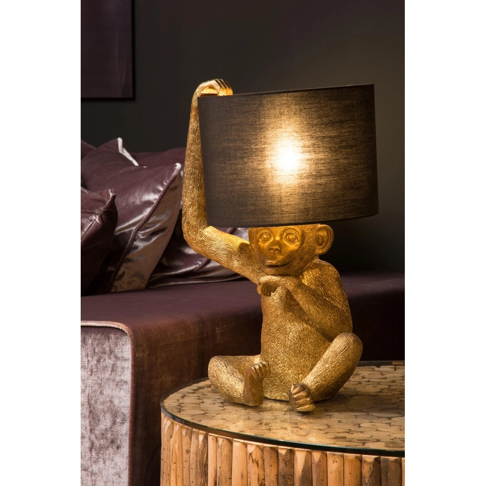 Lampe de table Extravaganza Chimp singe noir avec or Lucide 5411212105325