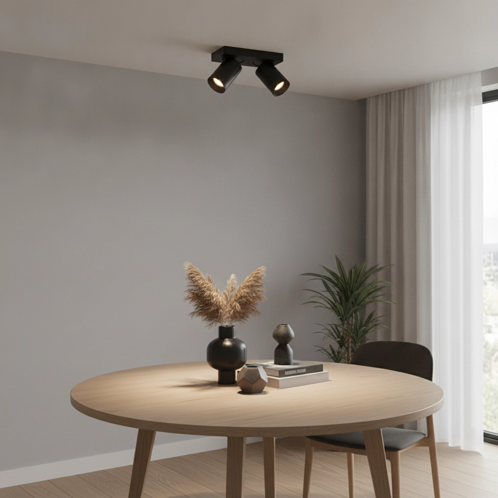 Plafonnier Mega 2 lumières noir