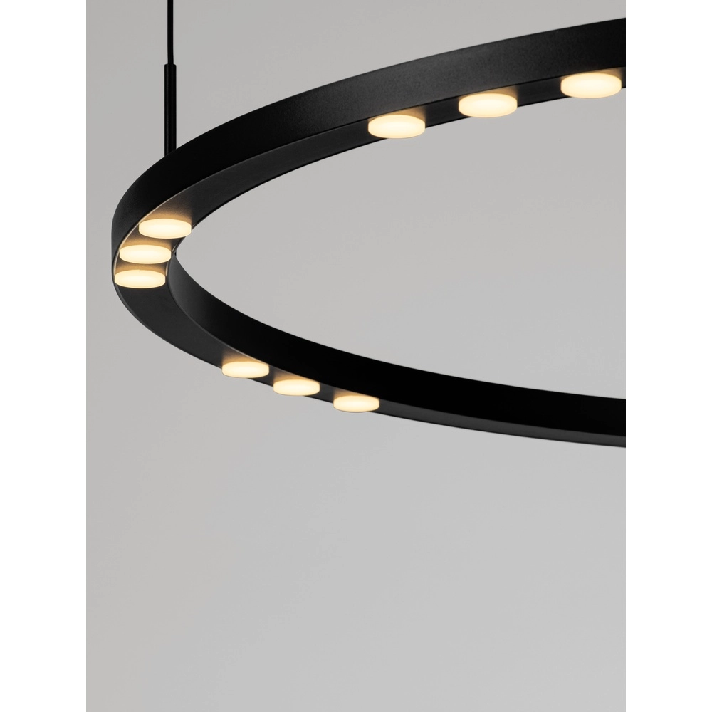 Suspension élégante Lunette noir Ø 80cm Lyora 5212017465207