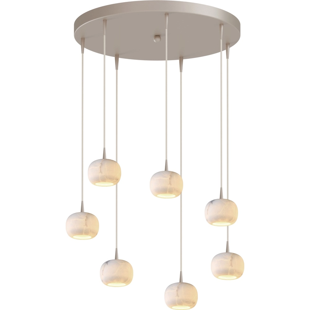 Lampe pendante de conception Alta Terra beige clair à 7