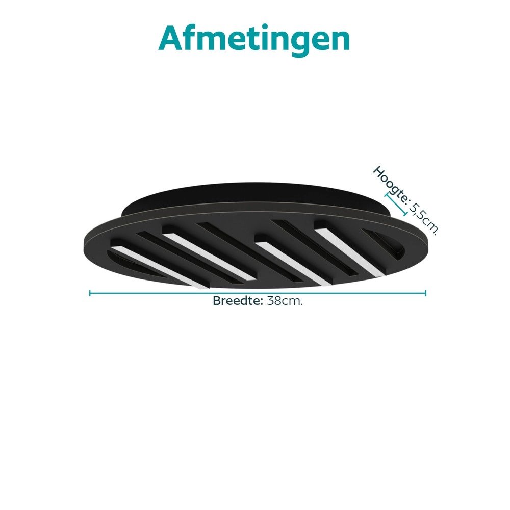 Éclairage de plafond intelligent Pitrignani-Z rond Ø 38cm noir Eglo 9008606390519