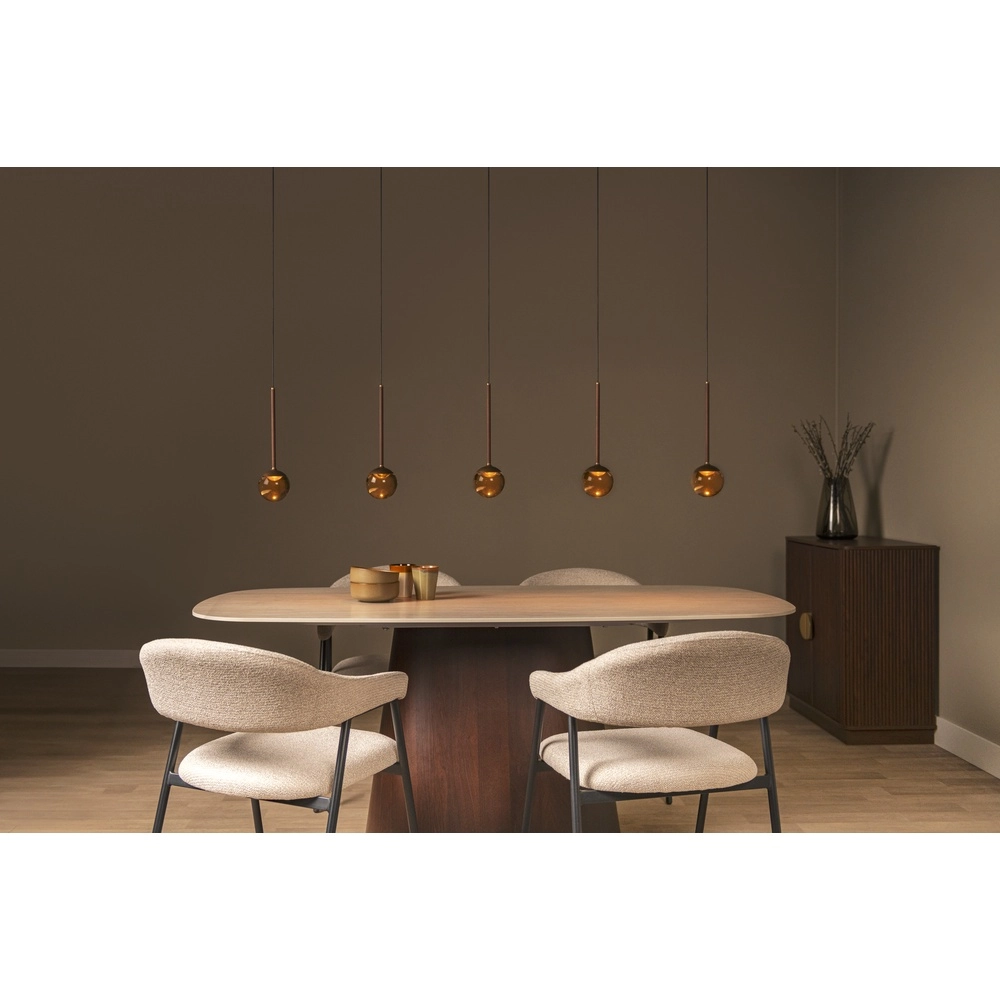 Lampe suspendue à 5 lumières Calina avec des sphères ambrées Premium by Lucide 5411212242143