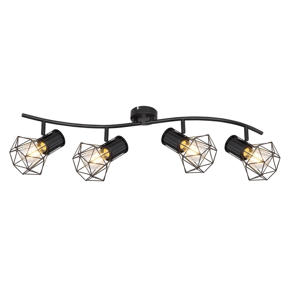 Lampe de plafond Priska Noir à 4 lumières Globo 9007371406173