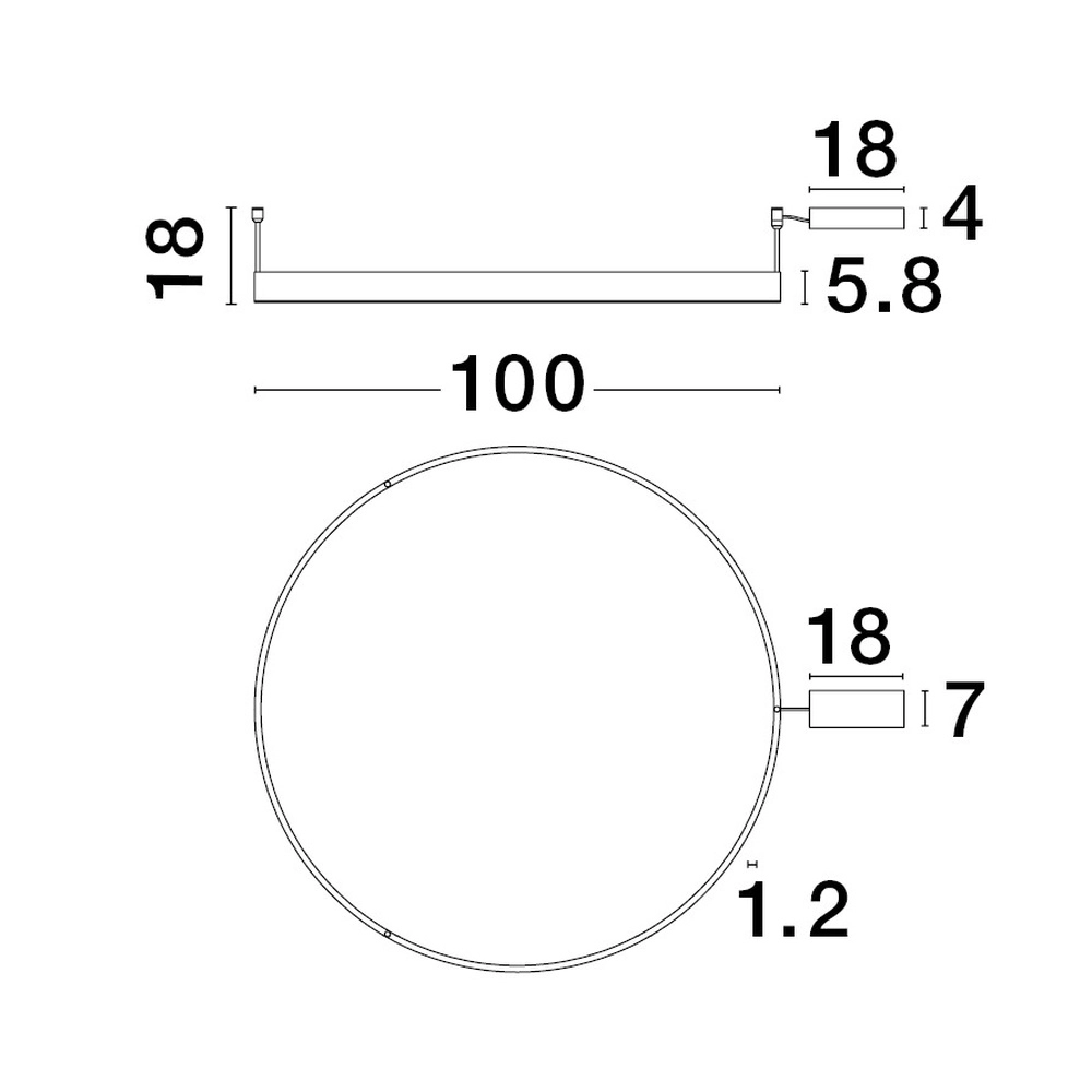 Plafonnier Motif noir Ø 100cm Lyora 5212017443021