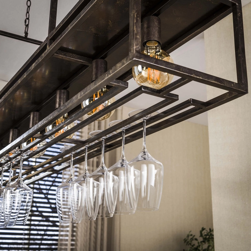 Lampe suspendue pour îlot de cuisine Decorate 160 cm - Brun urbain Lyora 8716803512559