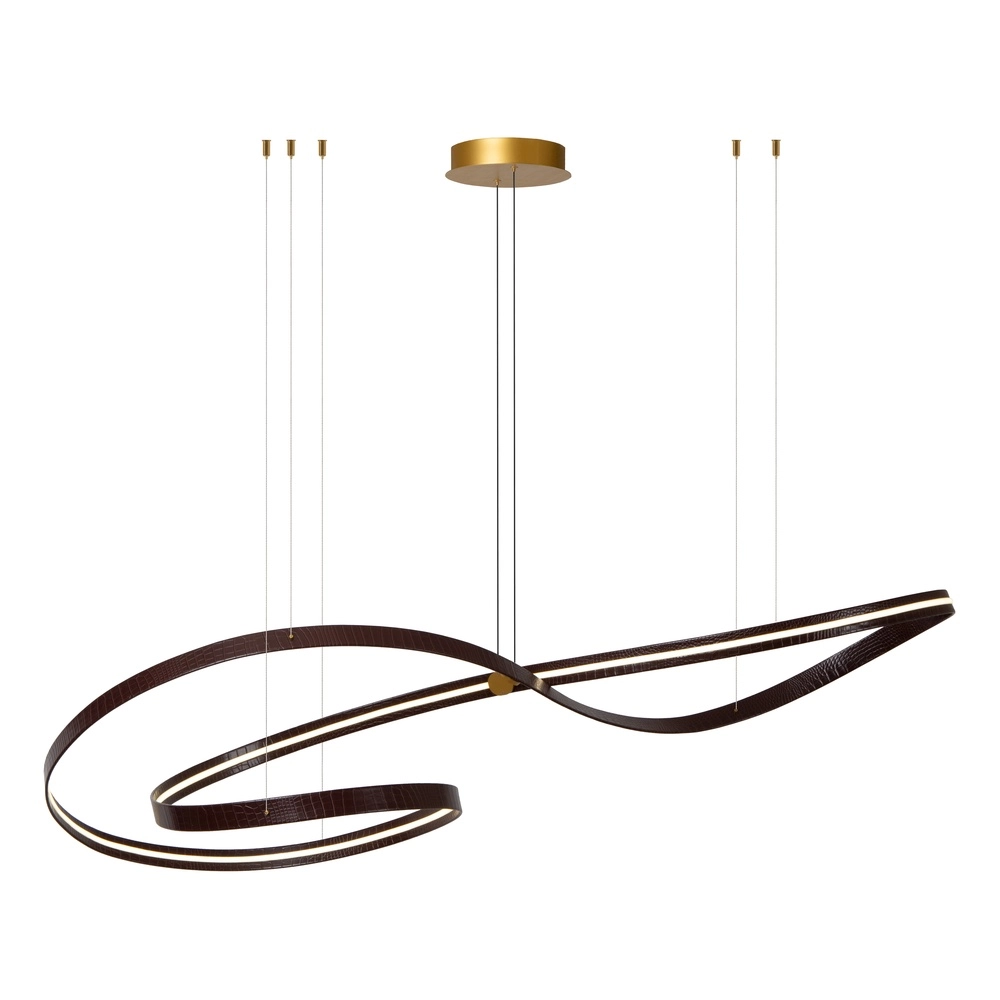 Lumière suspendue LED moderne Slalom Café brun avec effet