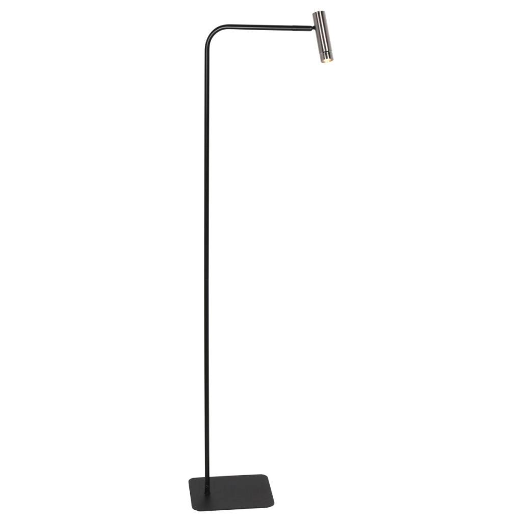 Lampe de pied Lumo noir avec du nickel Steinhauer 8712746184648