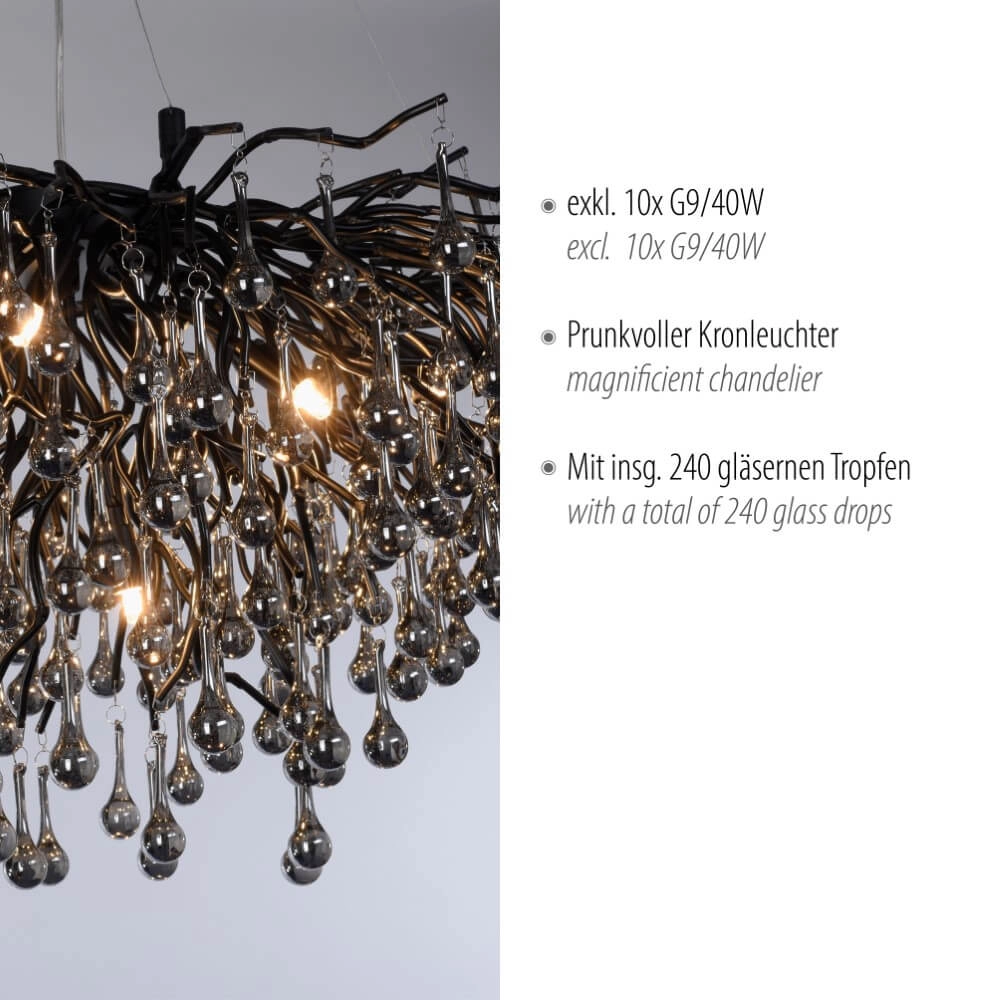 Lustre unique Icicle noir Paul Neuhaus 4012248377567