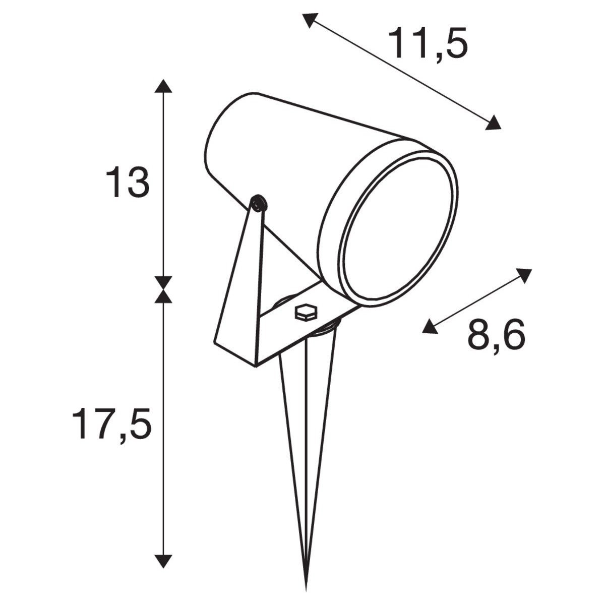 Projecteur au sol Spike Samrina SLV 4024163249072