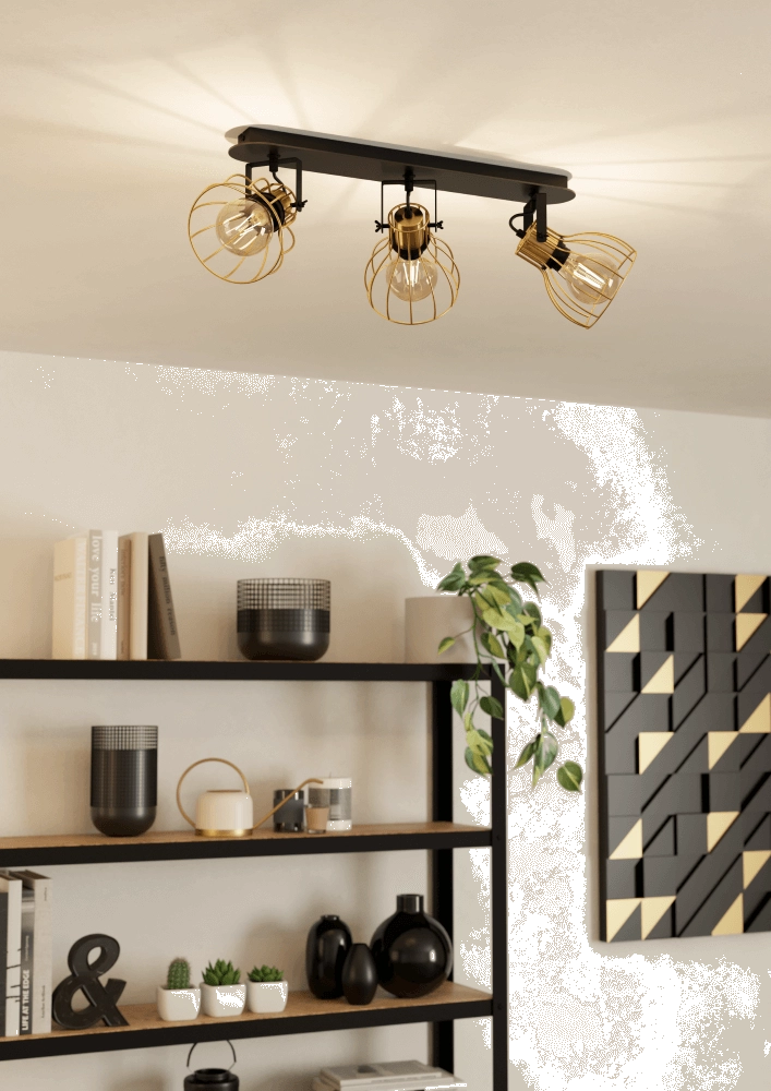 Plafonnier doré Sambatello 3x E27 Eglo 9008606243655