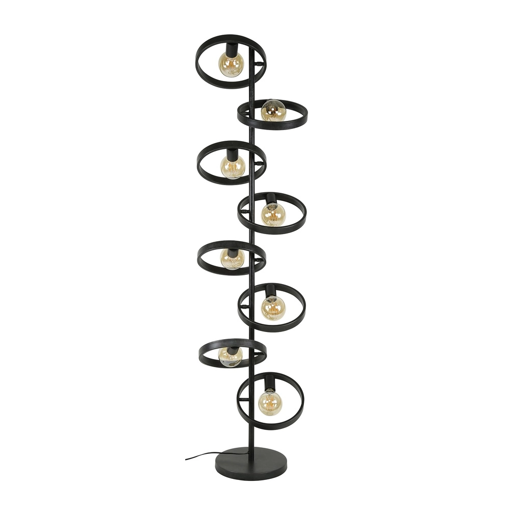Lampe sur pied Rings Hover 160 cm - 8x E27 - fusain Lyora 8716803513327