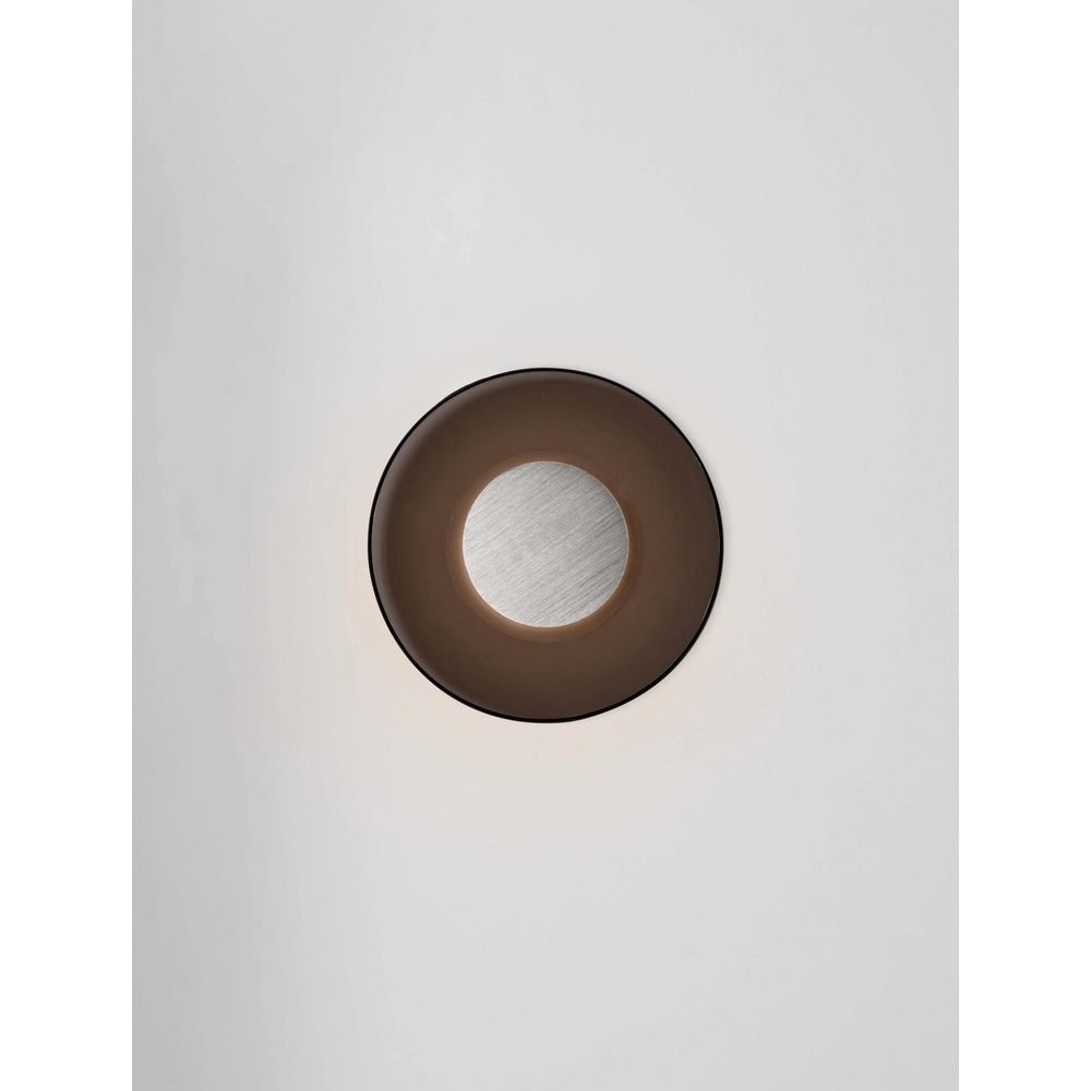 Applique murale Esti verre marron Ø 32cm Lyora 5212017461872