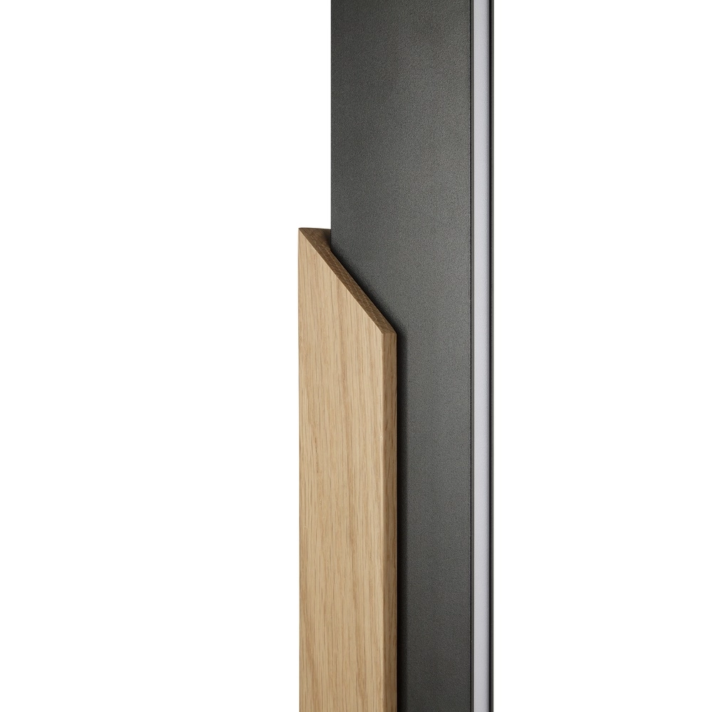 Lampadaire de conception Arcus noir avec bois Brilliant 4004353463532