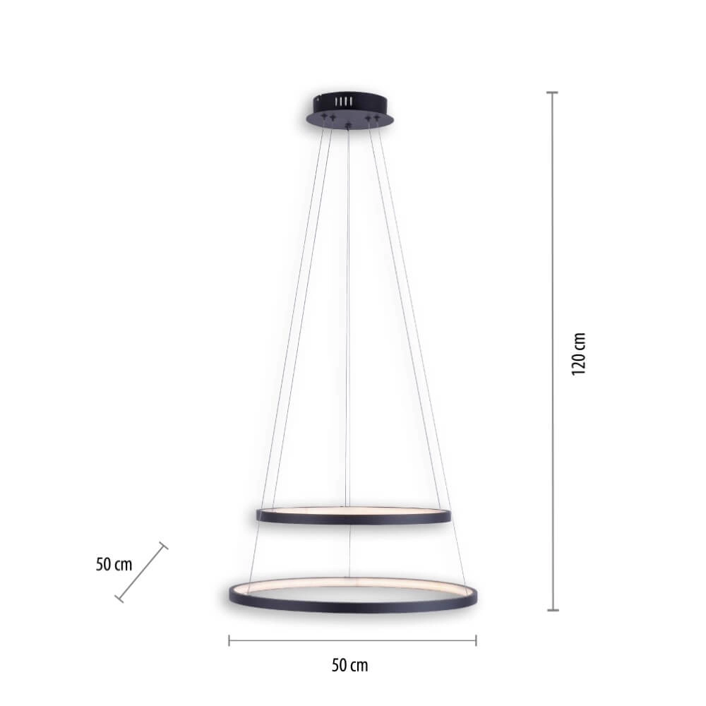 Lampe suspendue ronde Circle anthracite Just Light 4043689960353