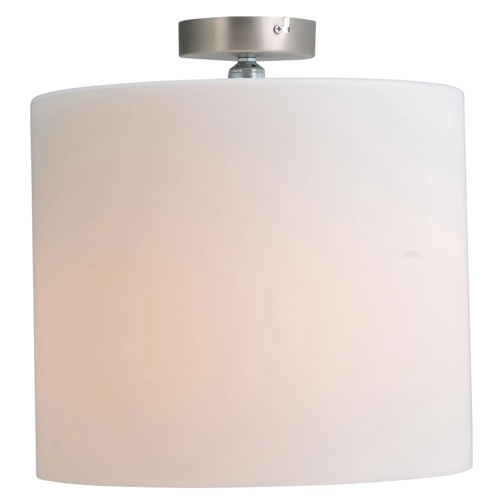 Lampe de plafond Cilindra 35 cm blanc avec gris métallisé