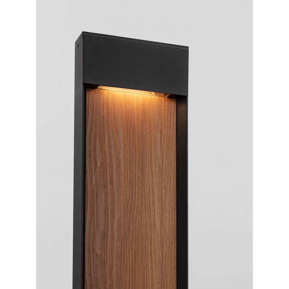 Lampe de jardin conçue Noray noir avec bois 78cm - 2700K Lyora 5212063504332