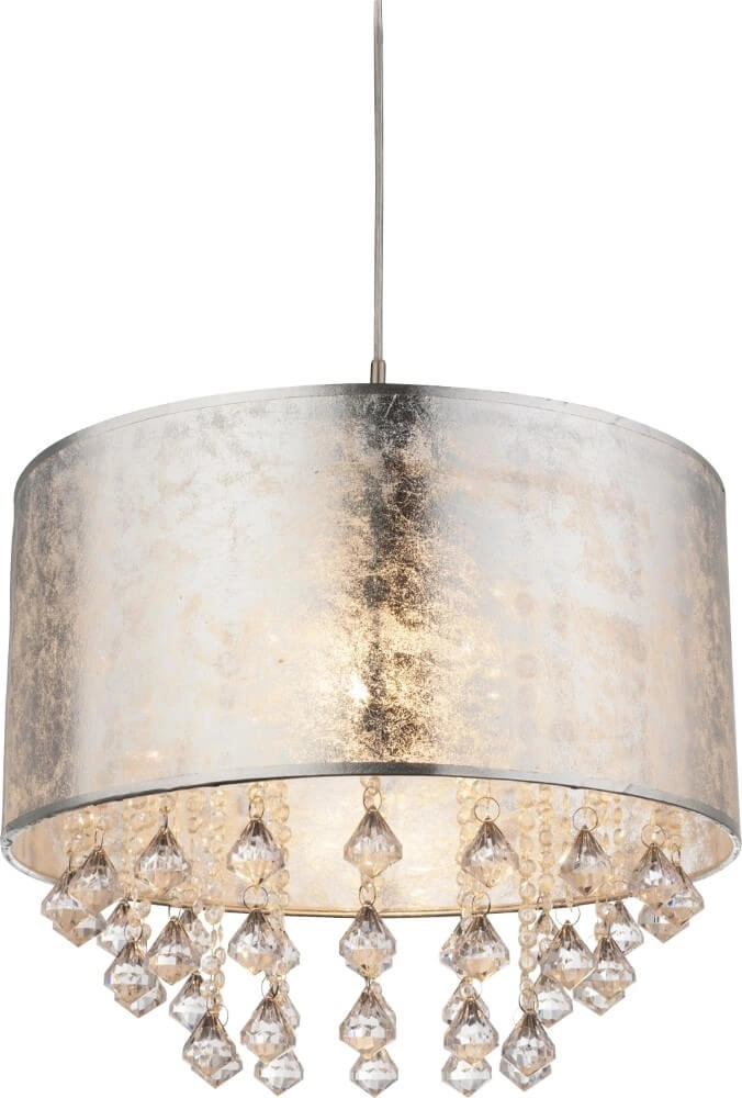 Lampe suspendue argentée Amy I Ø40cm